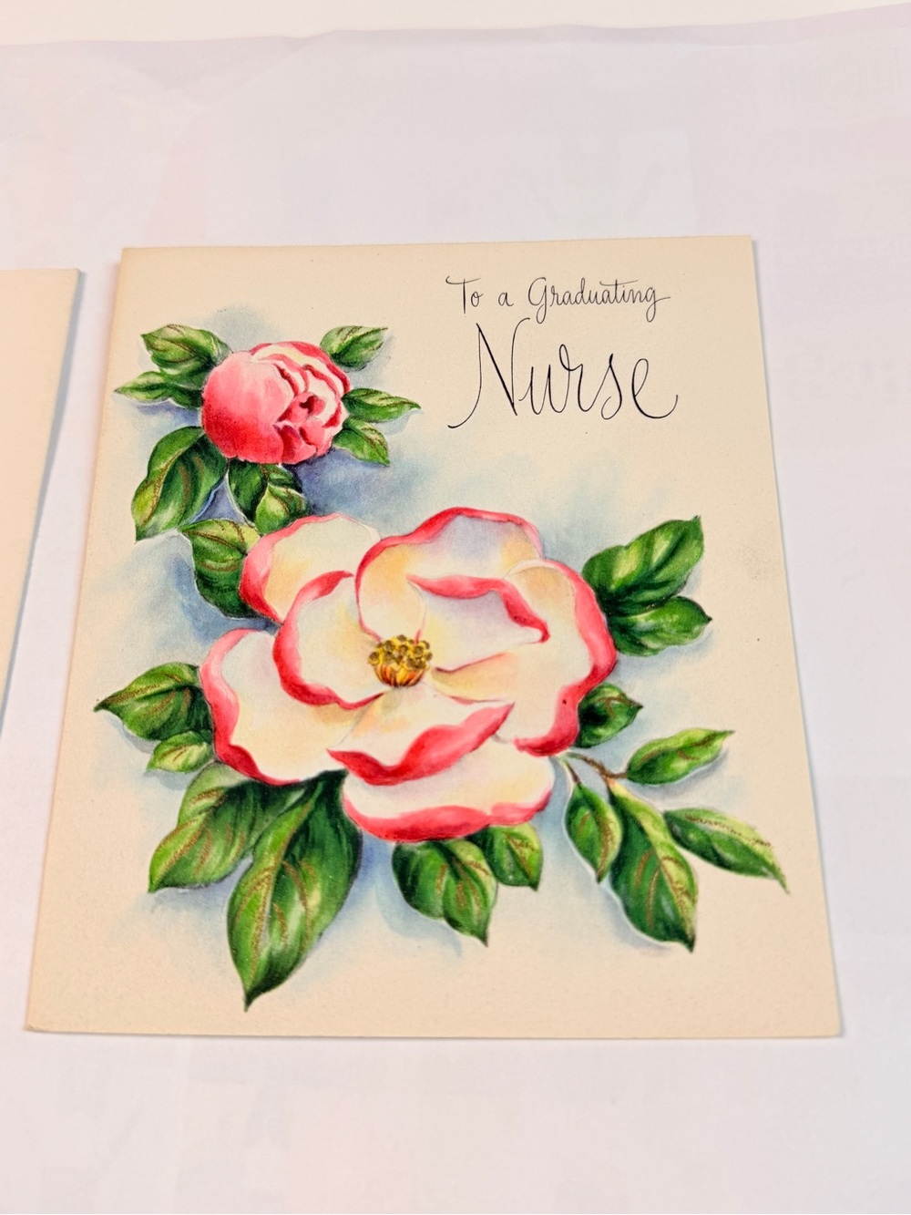Vintage Hallmark To A Graduating Nurse Greeting Card /envelope Unused Floral 60s